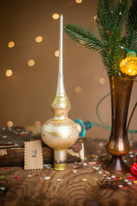 Gold Glass Christmas Tree Topper