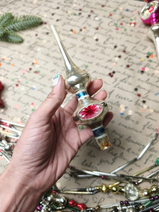 Vintage Glass Reflector Christmas Tree Topper – 1960s