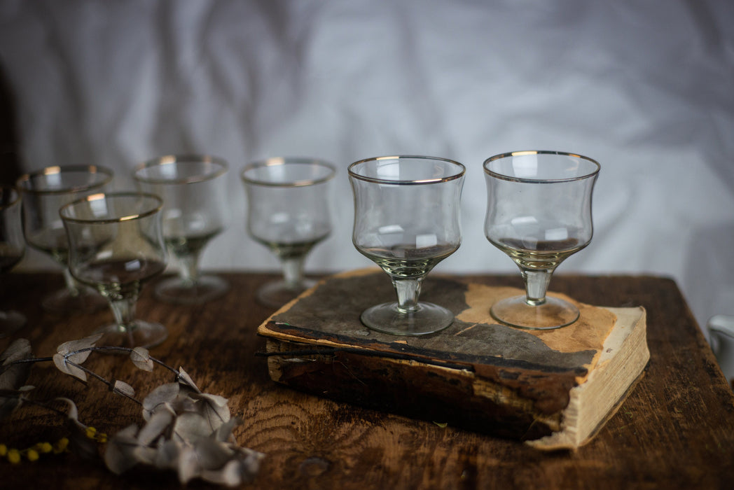 Vintage Mid-Century Wine Glasses – Barware Set