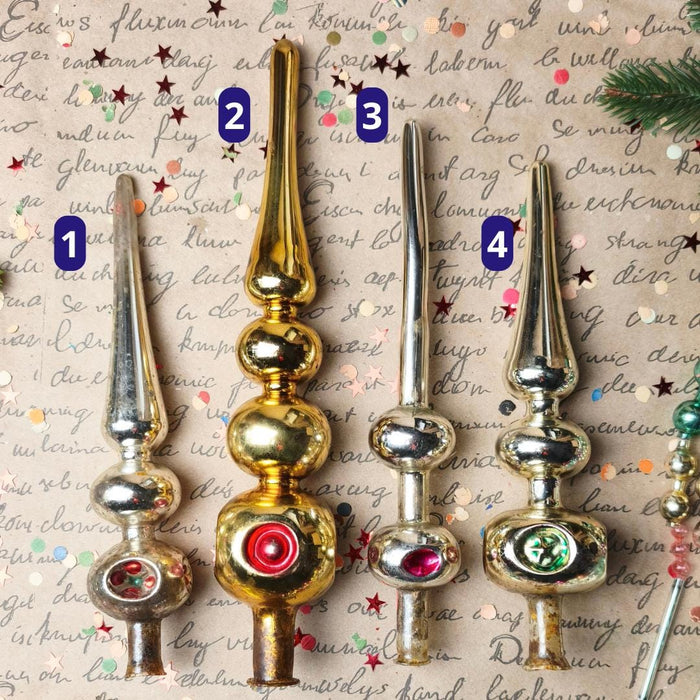 Vintage Silver or Gold Reflector Tree Topper – 1960s
