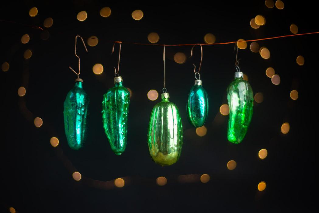 Pickle Christmas Ornament, glass – Mid Century Holiday