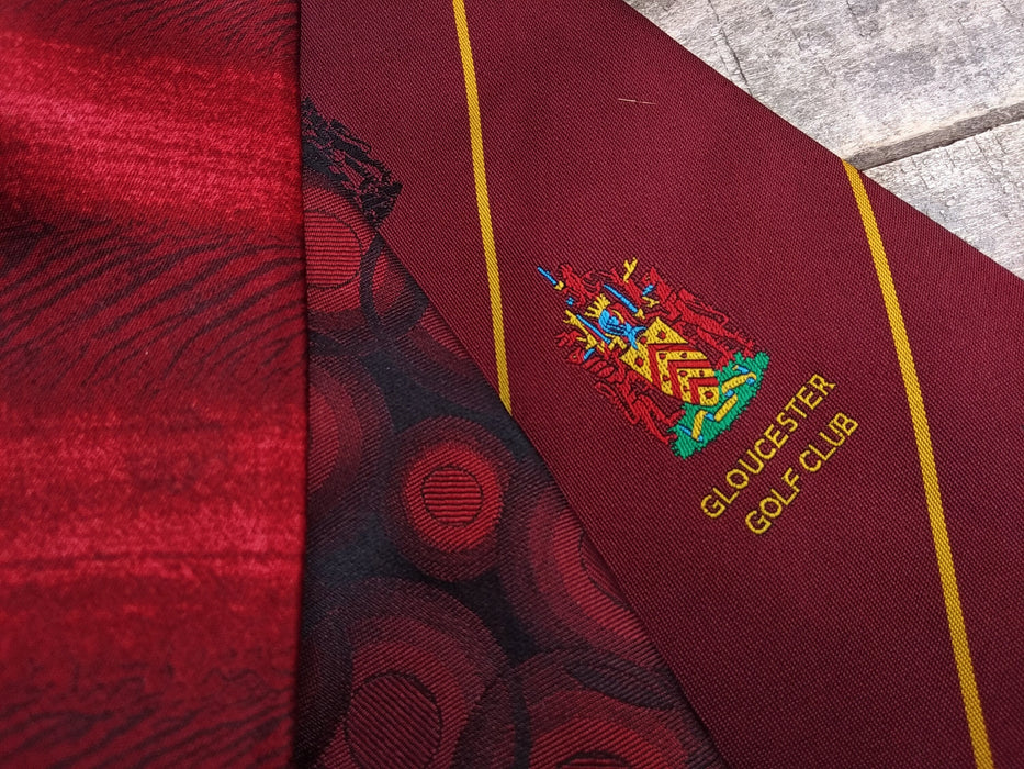 Vintage Burgundy Necktie, Silk Printed Tie, Retro Wedding Mens Accessory