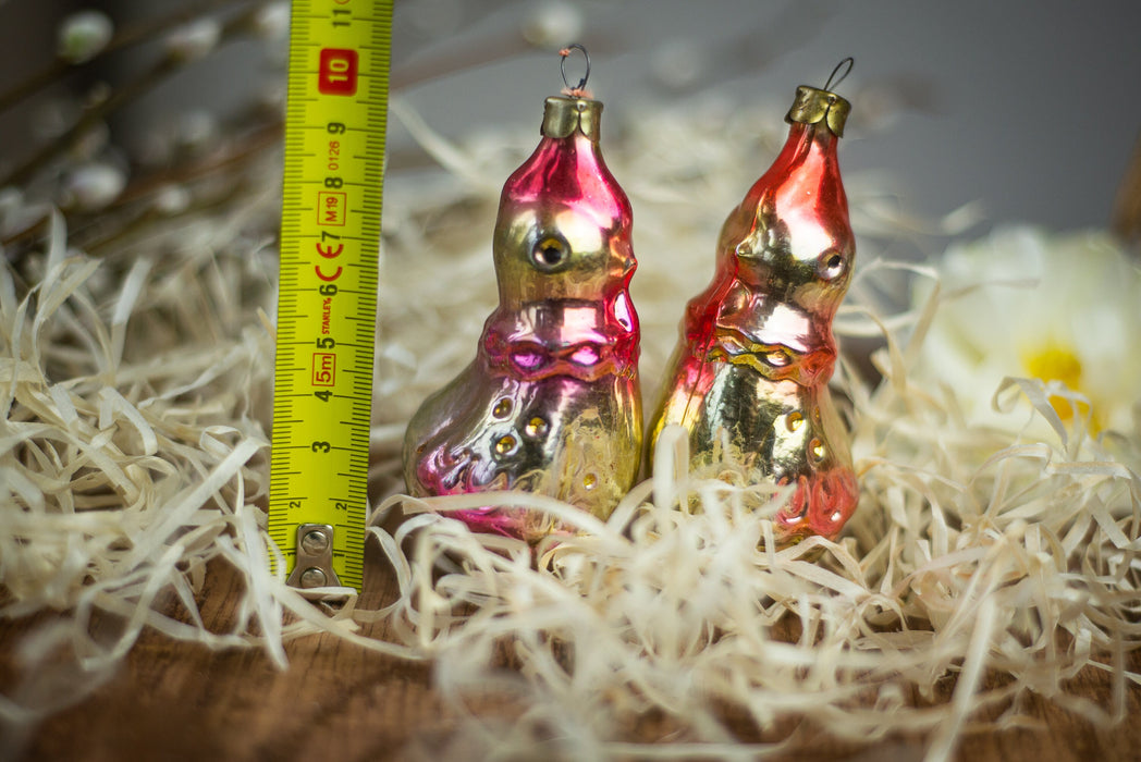 Vintage Easter Ornaments | Retro Glass Figurine & Cute Glass Chicks with Bright Spring Accents