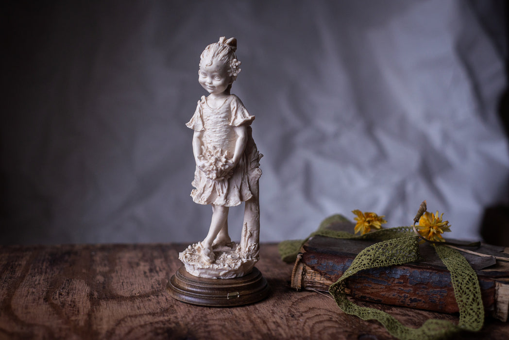 Vintage Italian Porcelain Figurine White Girl Shelf Accent Mantel