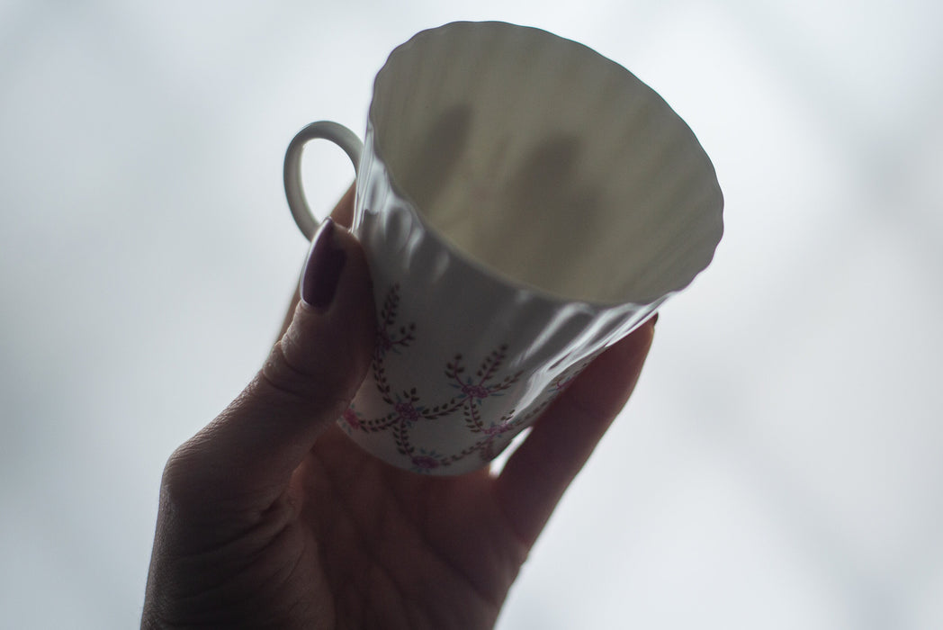 Vintage bone china coffee set, Porcelain cups and saucer