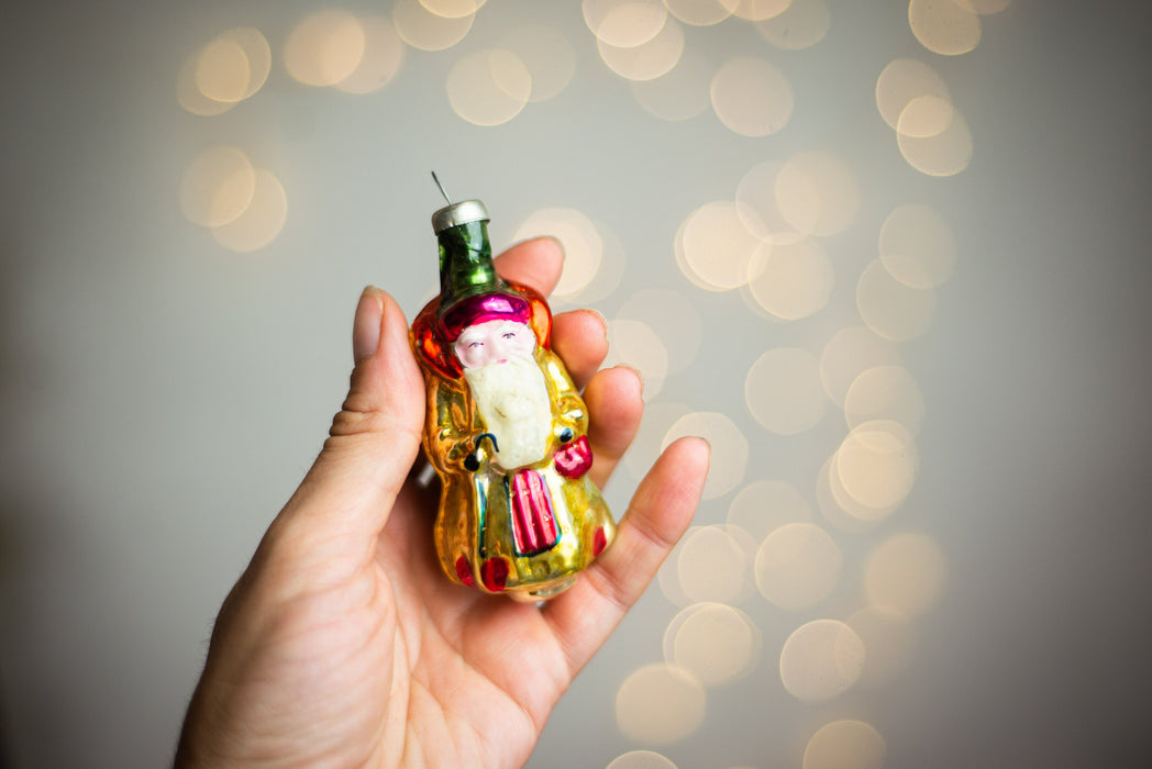 Santa Claus vintage Christmas glass ornaments