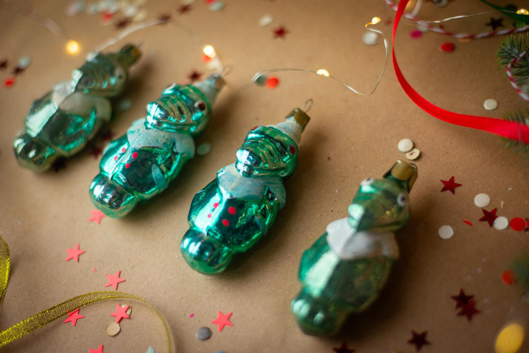 Vintage Crocodile Glass Ornament, Whimsical Christmas