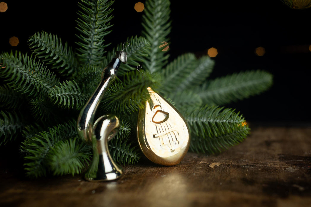 Vintage Glass Musical Ornaments Trumpet Bandura