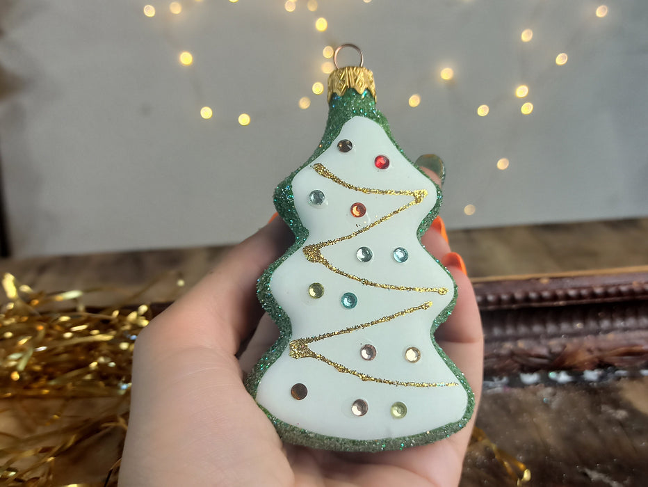 Hand Painted Glass Christmas Tree Ornament