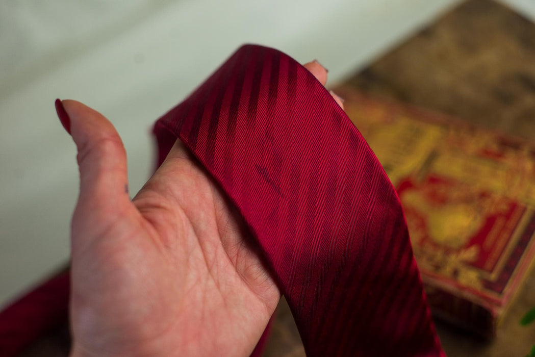 Vintage Silk Neckties Collection, Red Striped Designer Ties, Classic Menswear Accessories