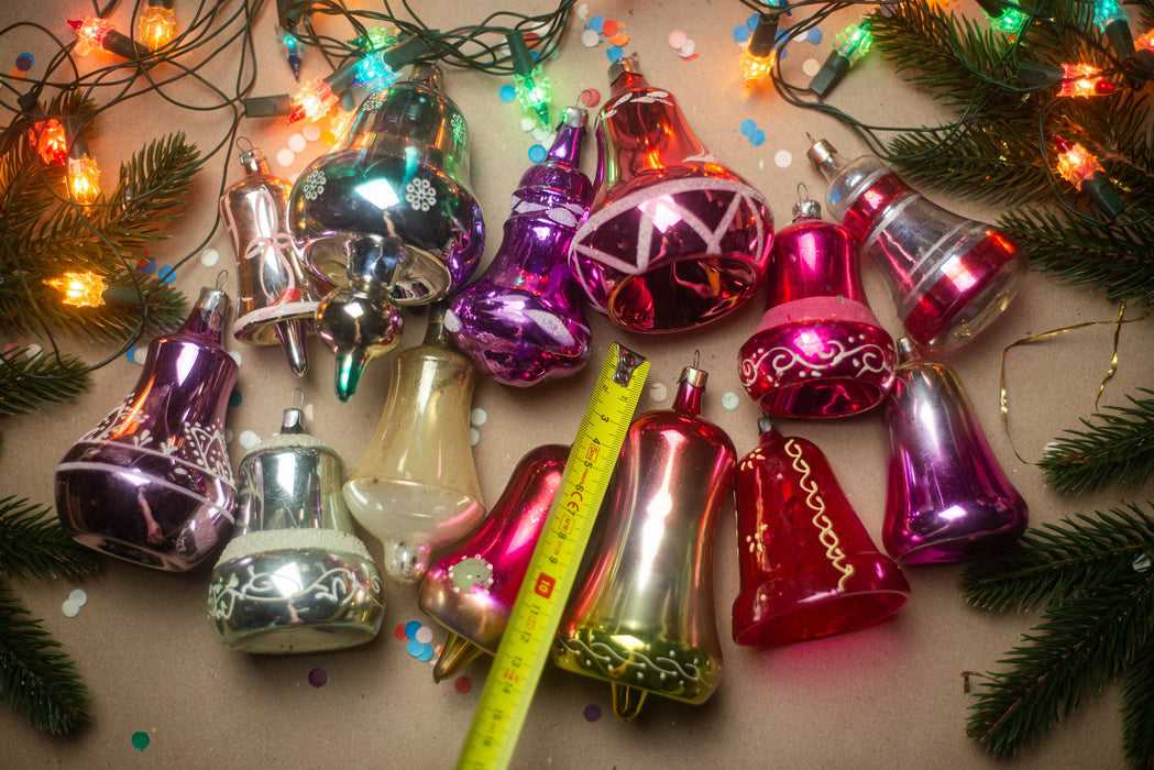 Bells vintage glass Christmas ornaments, Xmas hanging