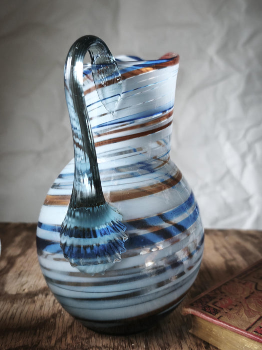 Vintage Murano Style Glass 1970s Hand-Blown Pitcher Mug Creamer