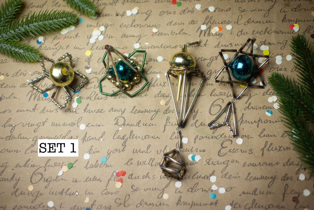 Vintage Sputnik Glass Ornaments – Set of 6