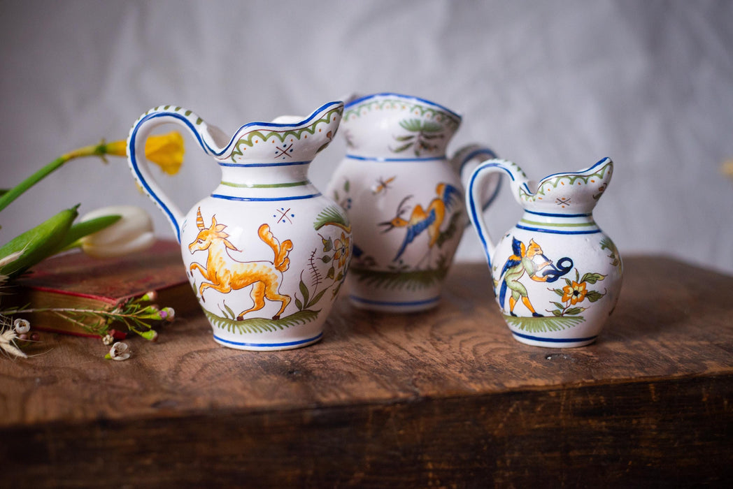 Italian Deruta Mini Pitcher – Hand Painted Mythical Motif