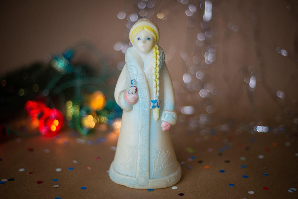 Vintage Plastic Snow Maiden Ornament, Snegurochka