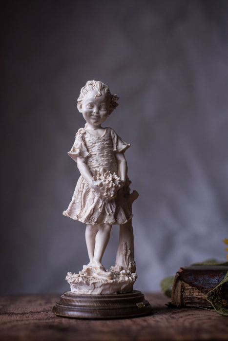 Vintage Italian Porcelain Figurine White Girl Shelf Accent Mantel