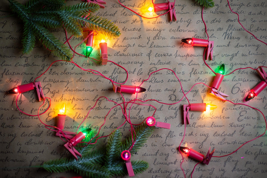 Vintage Pink Clip On Candle Lights, Retro Christmas Tree Garland, Working String Lights
