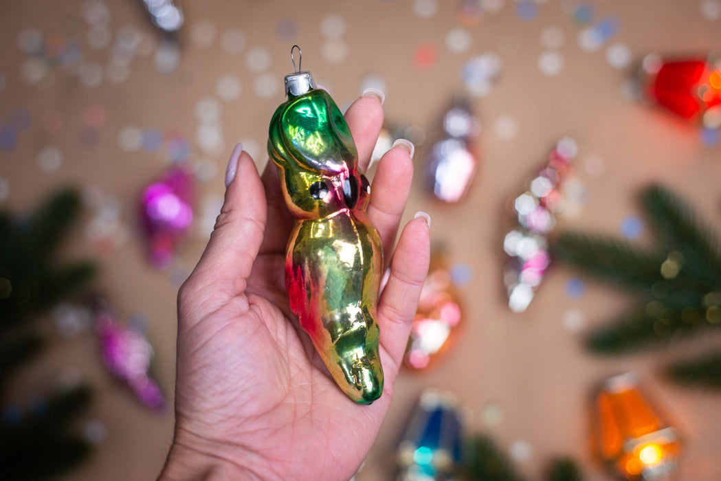 Vintage Glass Bird Ornaments, Retro Parrot & Chicken Xmas