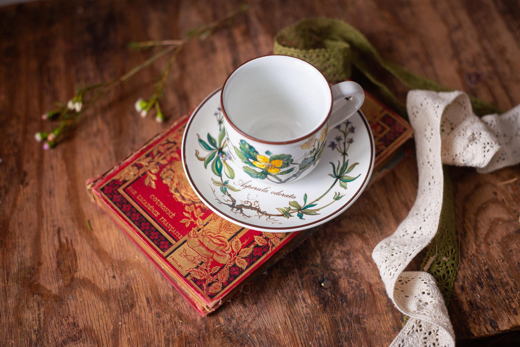 Vintage Villeroy & Boch Botanica Espresso Cup and Saucer Floral Porcelain