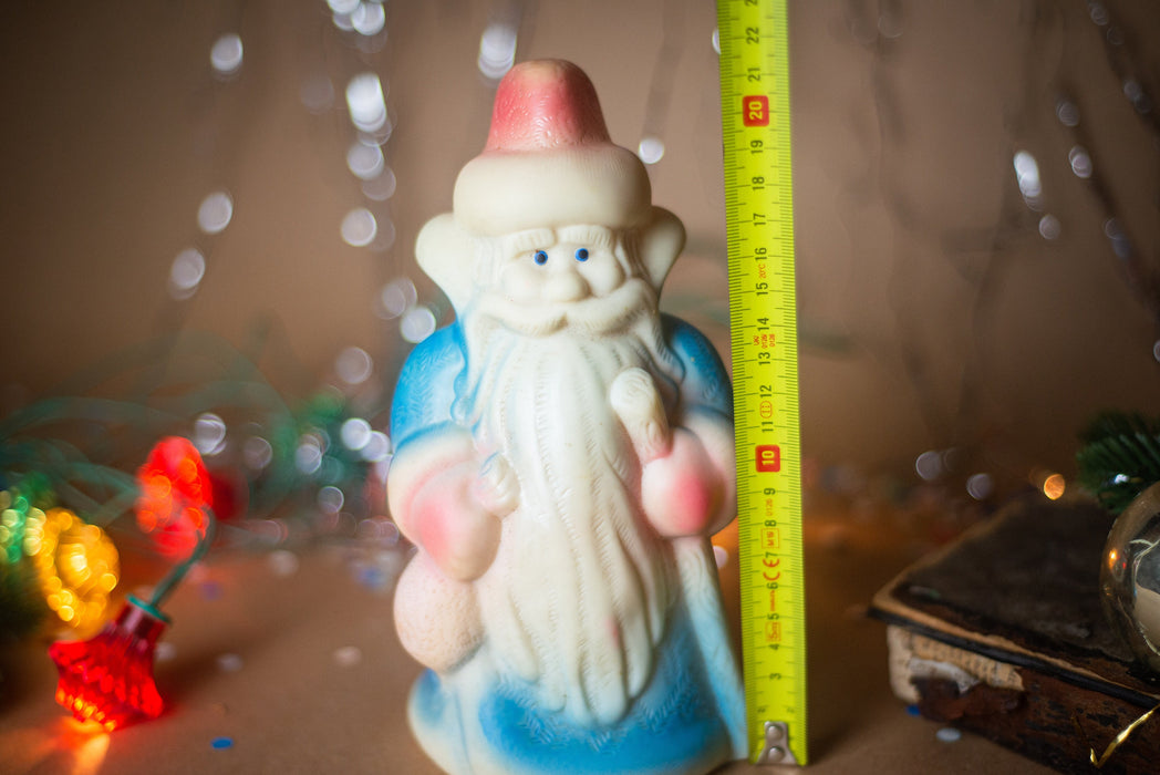 Vintage Santa Claus Rubber Figurine, Rustic Christmas
