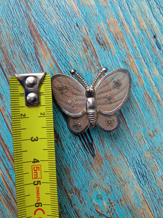 Vintage Butterfly Brooch: Silver Tone Insect Pin, Retro Jewelry