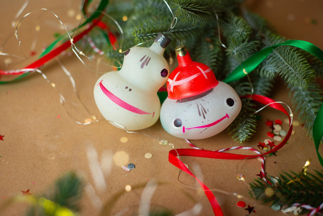 Vintage Smiling Glass Frog Christmas Ornament