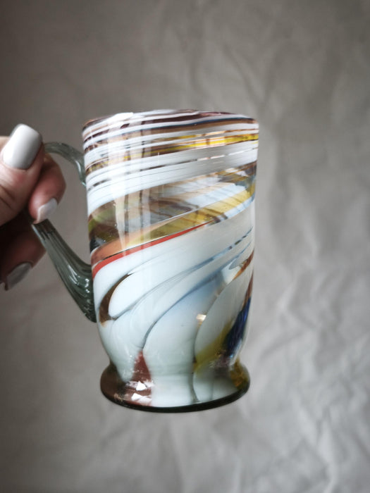 Vintage Murano Style Glass 1970s Hand-Blown Pitcher Mug Creamer