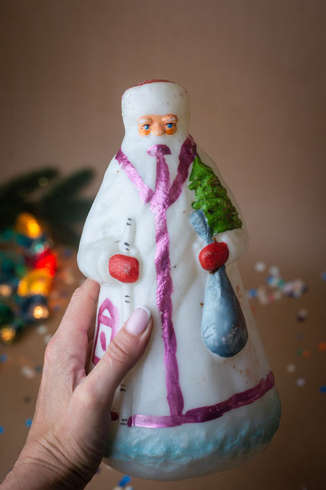 Vintage Ded Moroz Figurine, Soviet Father Frost Christmas