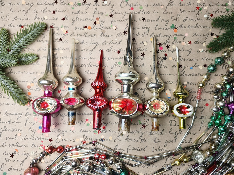 Vintage Glass Reflector Christmas Tree Topper – 1960s