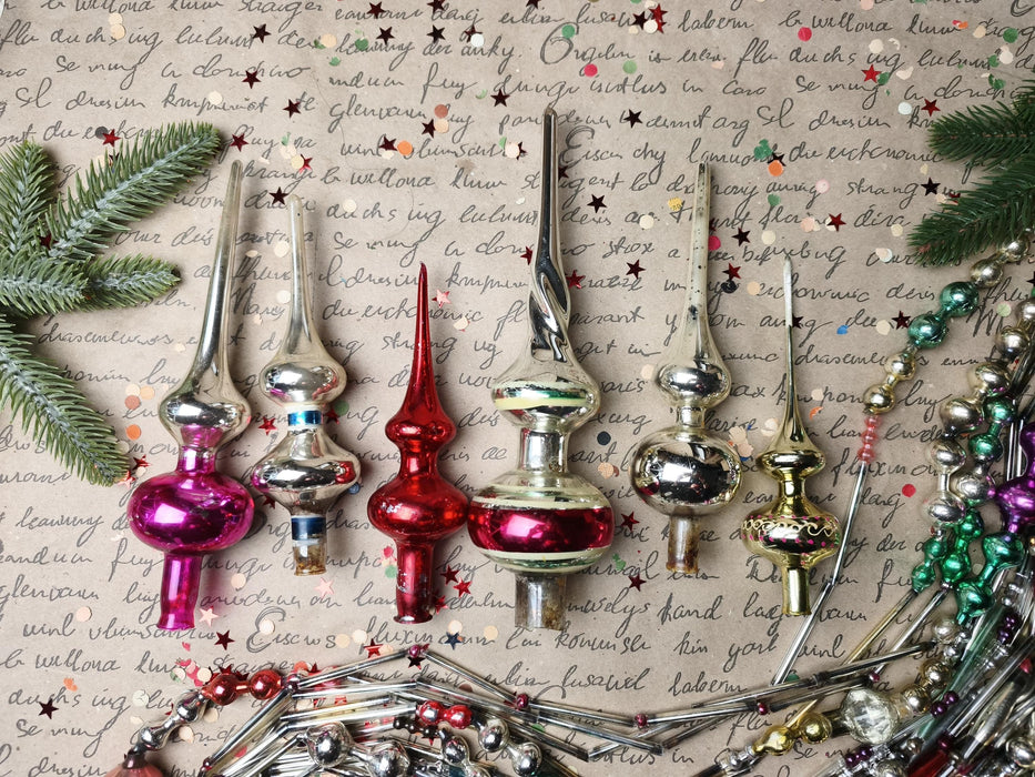 Vintage Glass Reflector Christmas Tree Topper – 1960s