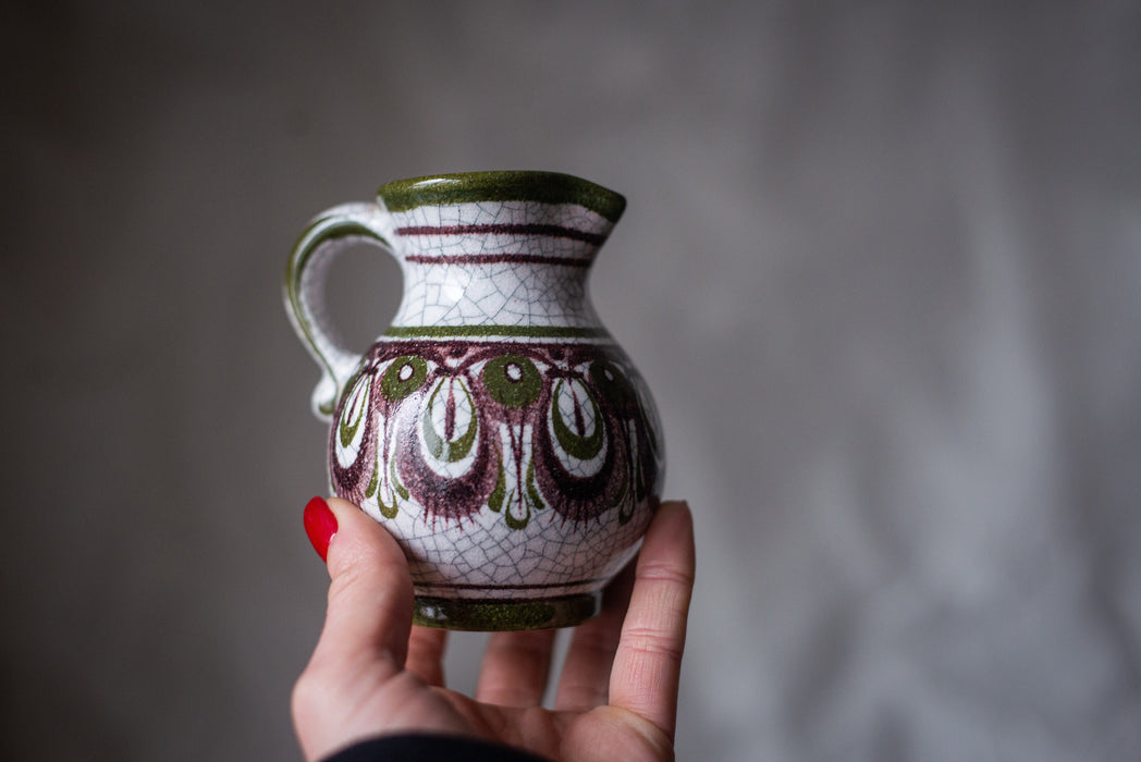 Vintage small ceramic milk pitcher, Germany flower ceramic creamer, milk jug, Spring Easter tableware, Mother's day gift