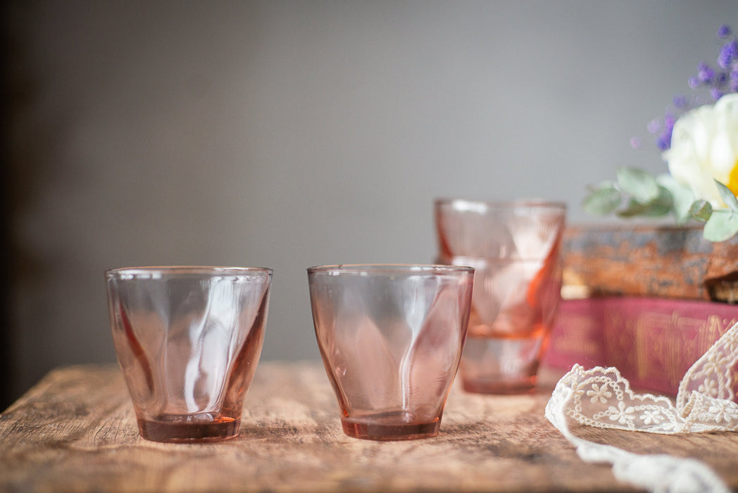Vintage Pink Shot Glasses – Mid-Century Barware Set