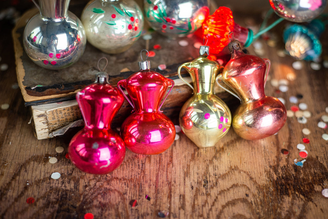 Pitcher vintage glass Christmas ornament