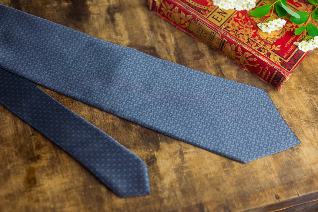 Vintage Blue Silk Neckties, Designer Wedding Tie Collection, Formal Business Neckties