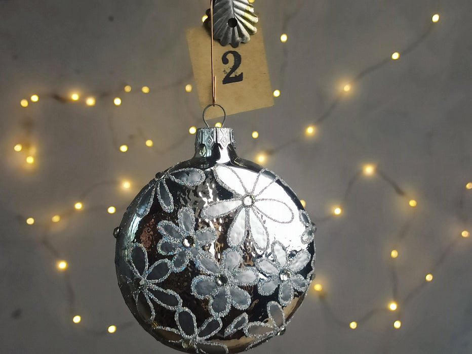 Hand-Blown Glass Christmas Ornament Set, Frosted Hearts
