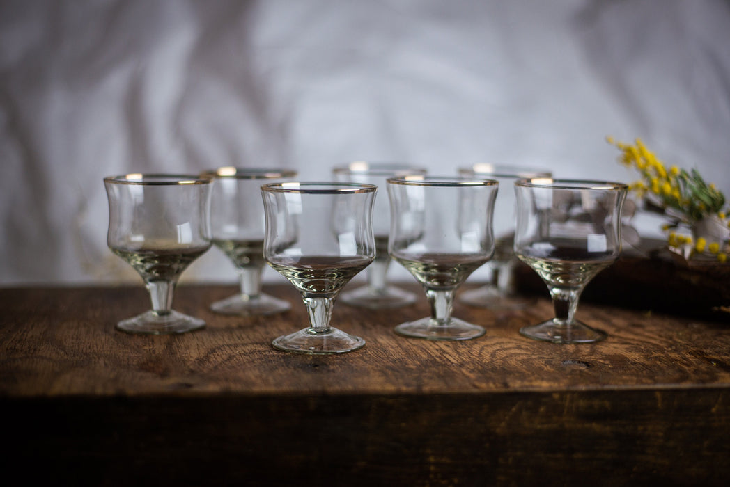 Vintage Mid-Century Wine Glasses – Barware Set