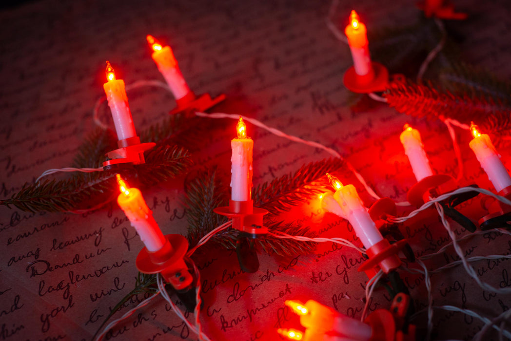 Vintage Clip On Candle Christmas Garland, Retro Tree Lights, Working Holiday String