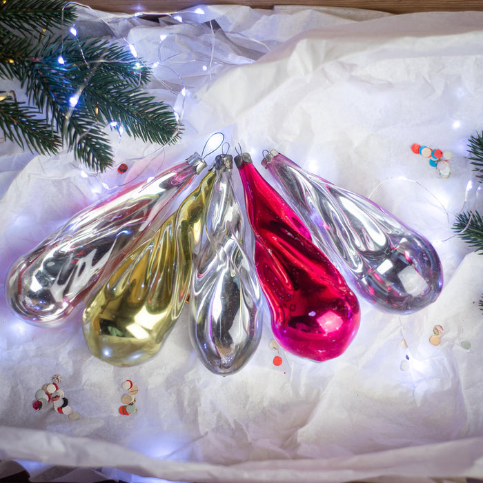 Vintage Mercury Glass Christmas Ornaments, Soviet Tree Baubles