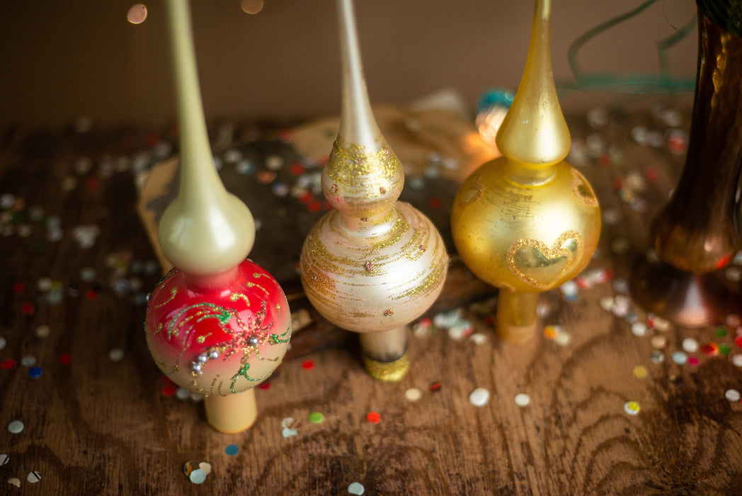 Gold Glass Christmas Tree Topper