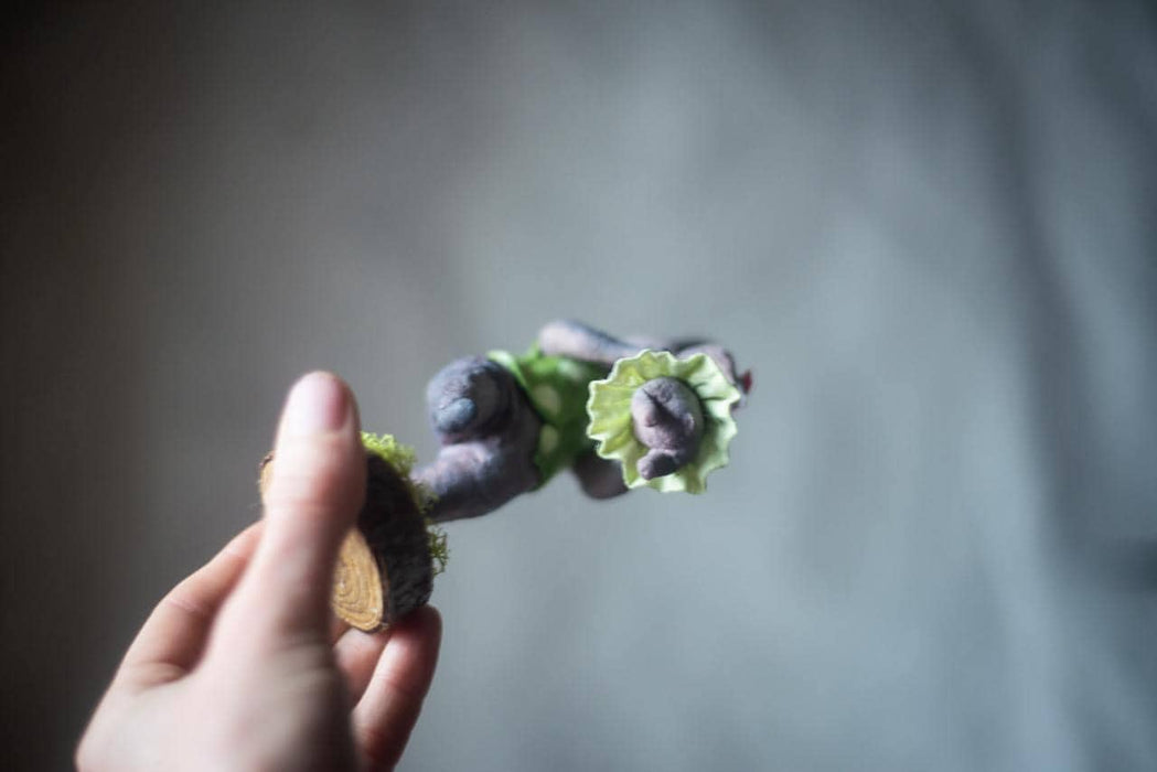 Father Bunny Figurine - Rustic Easter Decor Spun Cotton Collectible Rabbit Doll