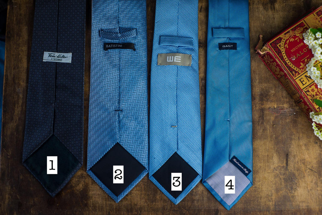 Vintage Blue Silk Neckties, Designer Wedding Tie Collection, Formal Business Neckties