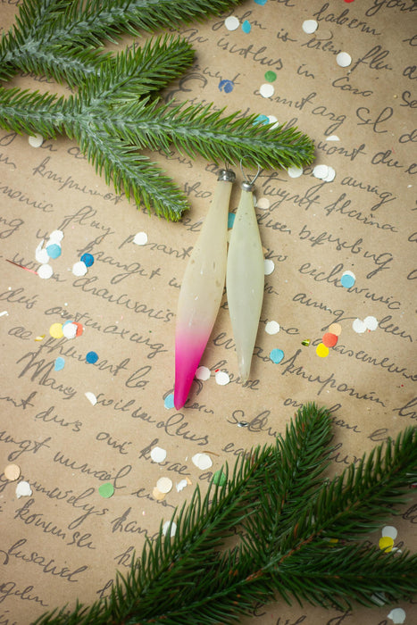 Vintage Frosted Glass Icicles – Set of 6