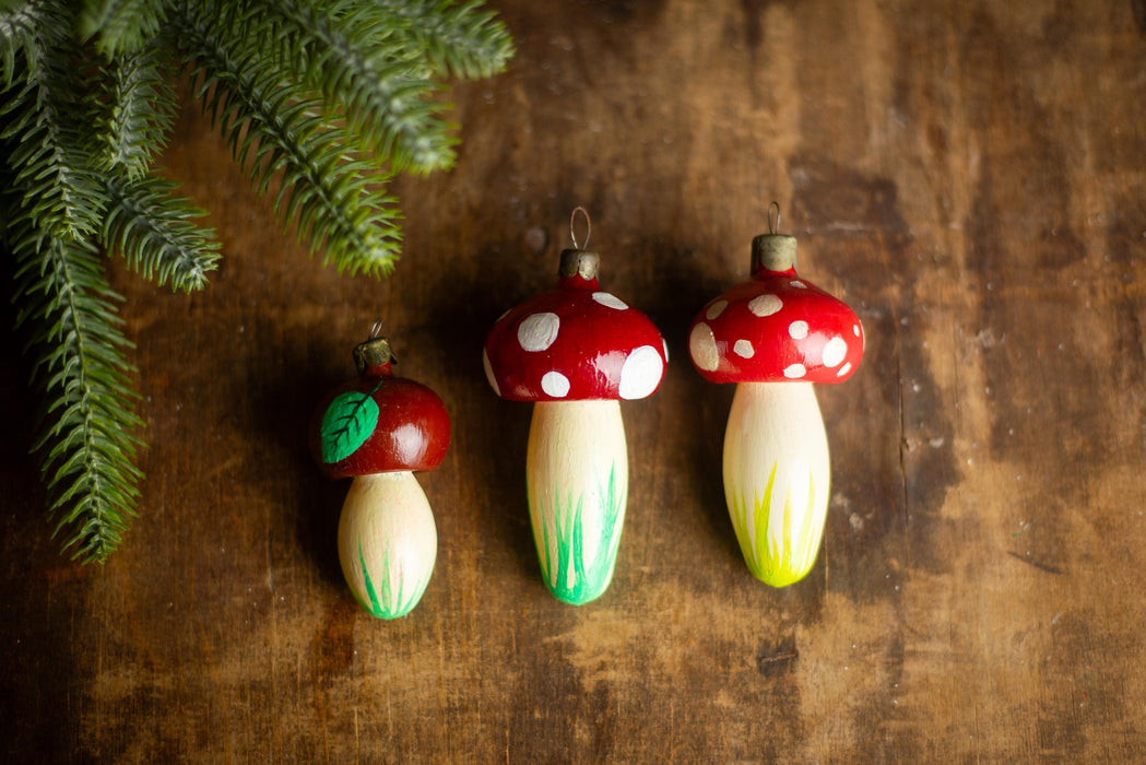 Vintage Mushroom Glass Ornament Fly Agaric Christmas Tree