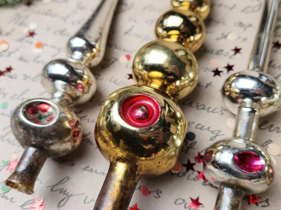 Vintage Silver or Gold Reflector Tree Topper – 1960s