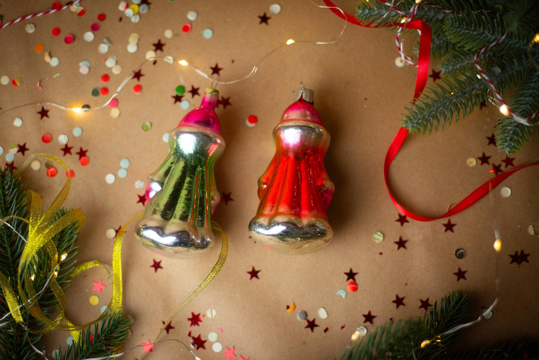 Vintage Glass Santa Claus Christmas Ornament - Hand-Blown