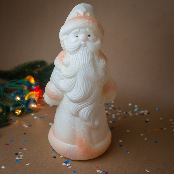 Vintage Soviet Ded Moroz Figurine, Retro Plastic Santa