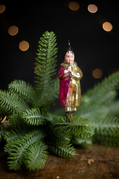 Rare Pierrot Christmas Ornament, Vintage Clown Tree