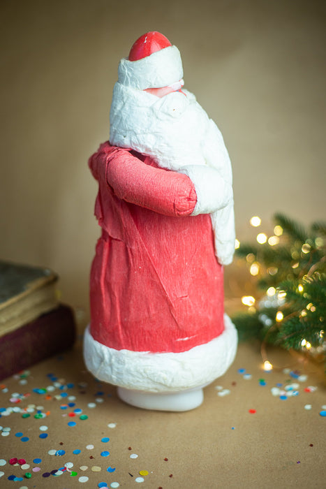 Vintage Ded Moroz Santa Figurine, 1970s Soviet Spun