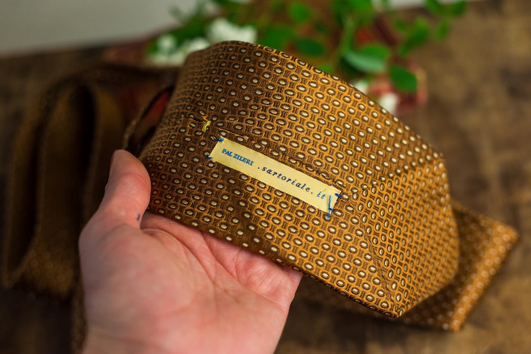 Vintage Silk Neckties, Designer Wedding Tie Collection, Yellow Brown Formal Ties