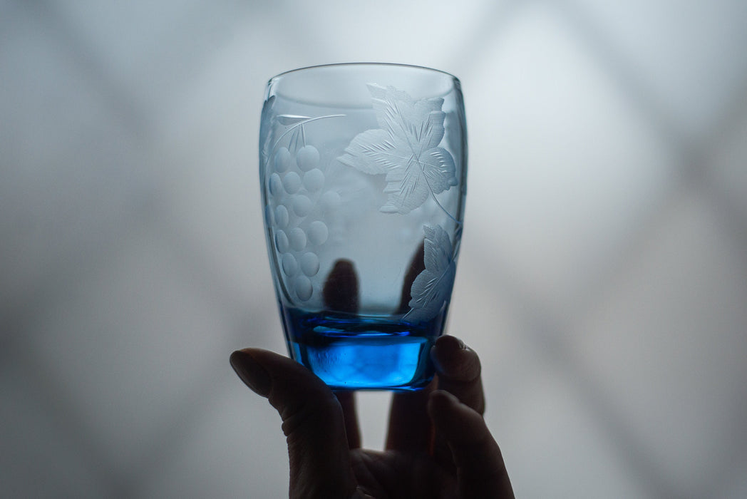 Vintage Blue Glass Tumblers – Mid-Century Set